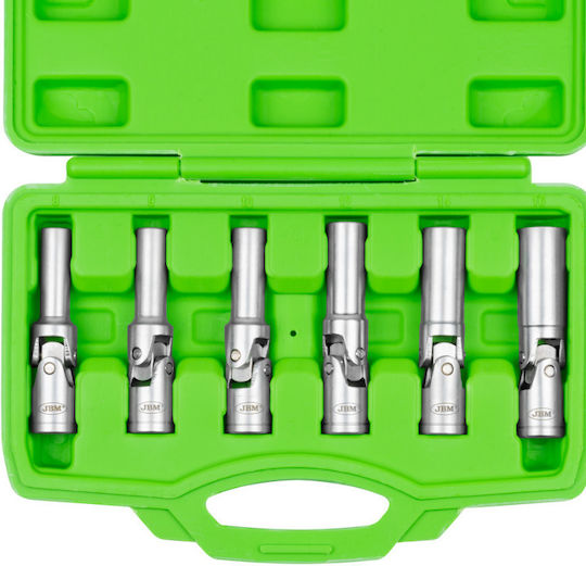 JBM Satz Schwenkbare Zündkerzenschlüssel 8mm / 16mm 6Stk.