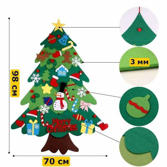 cu lumină LED Decorațiune de Crăciun Material textil Braduleț 98cm. Verde