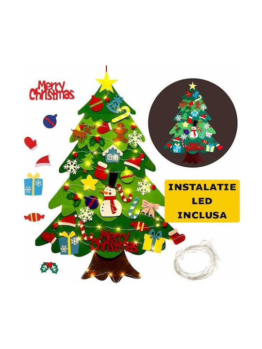 cu lumină LED Decorațiune de Crăciun Material textil Braduleț 98cm. Verde