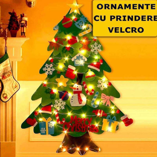cu lumină LED Decorațiune de Crăciun Material textil Braduleț 98cm. Verde