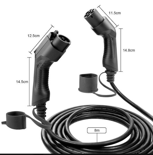 Electric Car Charging Cable 3.6kW 16A Type 1 to Type 2 Single Phase Jbm 54053