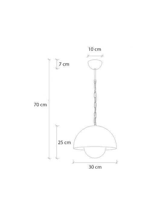 Megapap Neptun Κρεμαστό Φωτιστικό Πράσινο με Ντουί E27 30x30x70εκ.