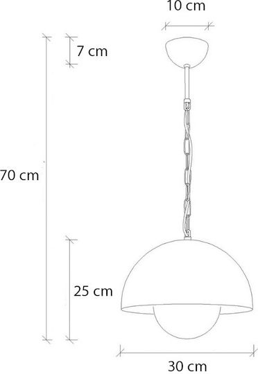 Megapap Neptun Κρεμαστό Φωτιστικό Πράσινο με Ντουί E27 30x30x70εκ.