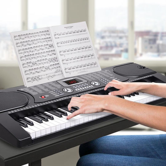 Bakaji Keyboard 02832747 with 61 Keys with Music Stand Black