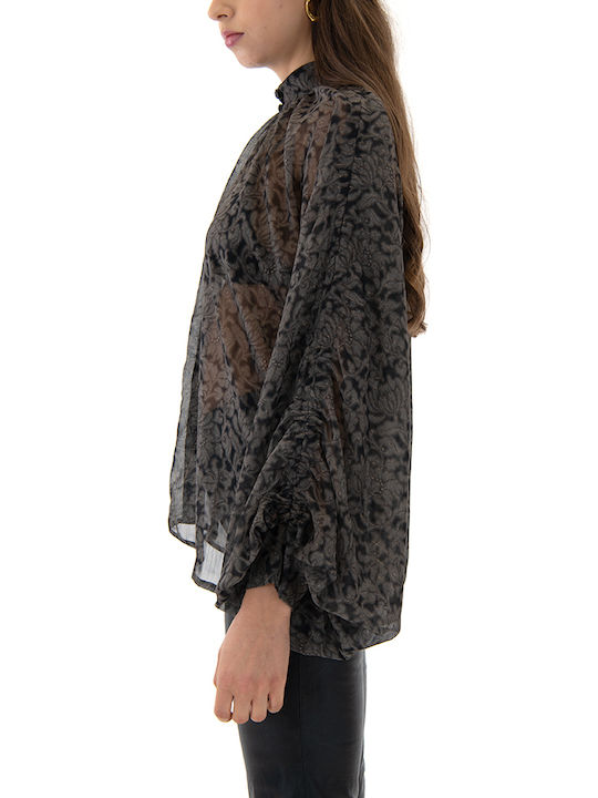 Tunic Long Sleeve Black-khaki