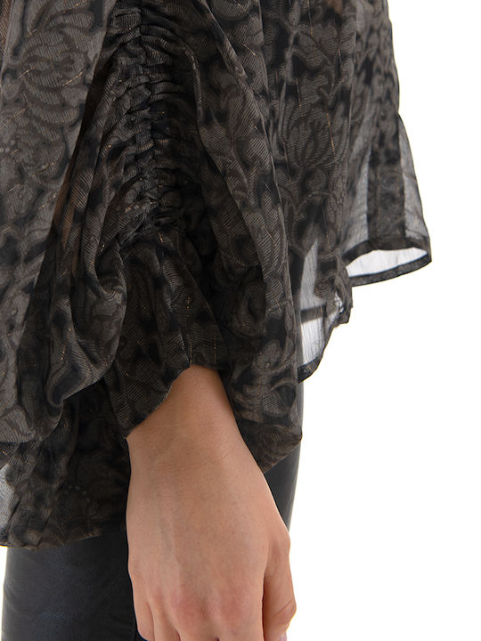 Tunic Long Sleeve Black-khaki