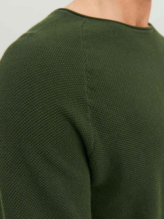 Crew Neck Langarm Pullover Grün