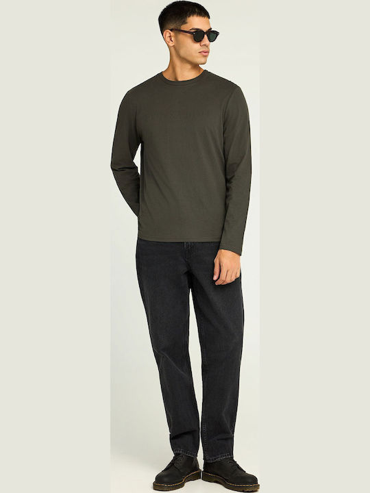 Langarm Herrenbluse Khaki