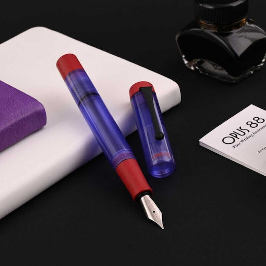 Opus 88 Purple Demonstrator Fountain Pen Special Edition Black Nib 4710484644411 Nibs Broad