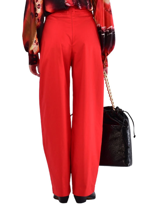 Damen Stoff Hose Red