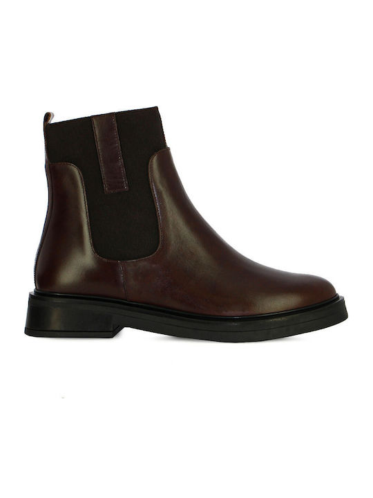 Leather Women's Ankle Boots Brown