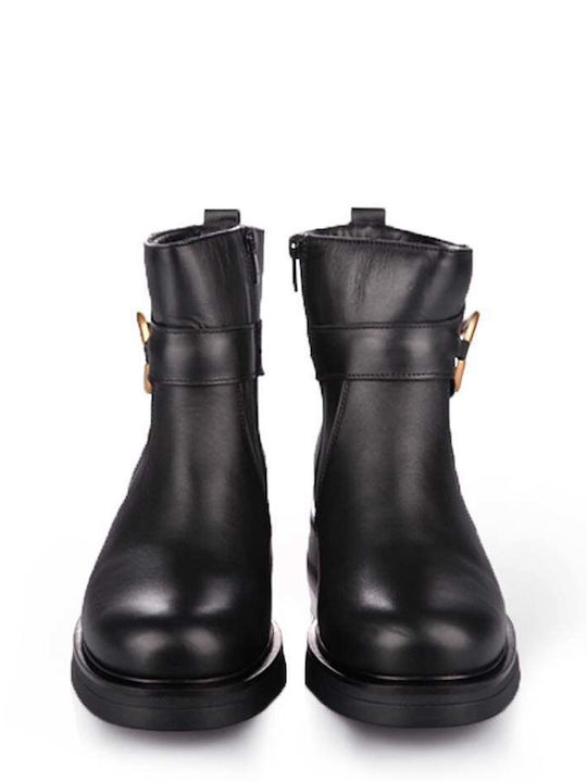 Ghete De Piele Dama Ankle Boots Negre