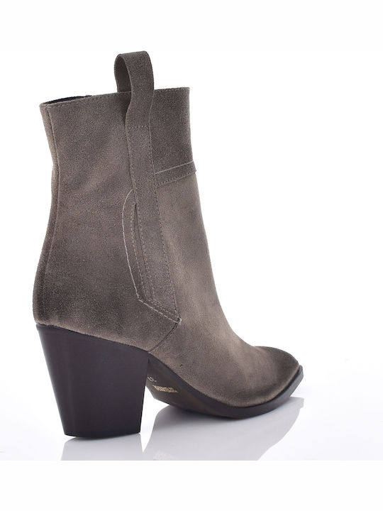 Leder Stiefeletten Damen Gray