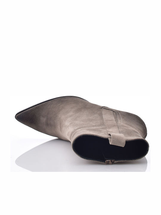 Leder Stiefeletten Damen Gray