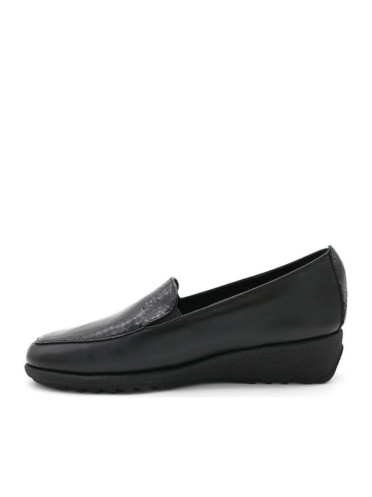 Loafers Dama Din Piele În Culoare Neagră