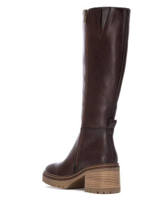 Synthetic Leather Women's Boots Brown