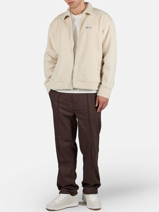 Long Sleeve Flannel Overshirt Beige