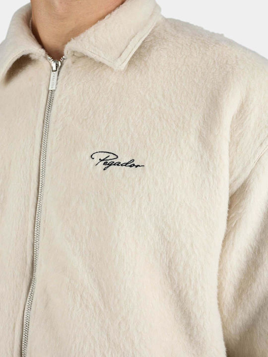 Long Sleeve Flannel Overshirt Beige