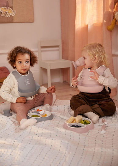 BabyBjorn Σαλιάρα Υφασμάτινη Powder Grey/Pink 2τμχ