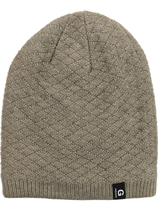 Beanie Unisex Beanie Knitted in Beige color