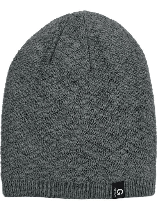 Beanie Unisex Σκούφος Πλεκτός σε Γκρι χρώμα