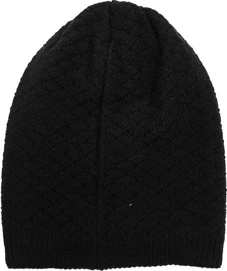 Beanie Unisex Σκούφος Πλεκτός σε Μαύρο χρώμα