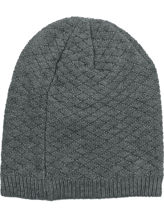 Beanie Unisex Σκούφος Πλεκτός σε Γκρι χρώμα