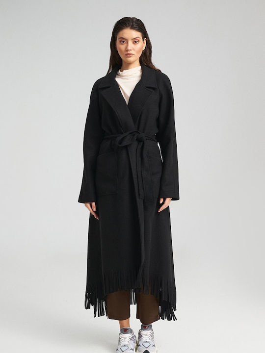 Damen Schwarz Mantel