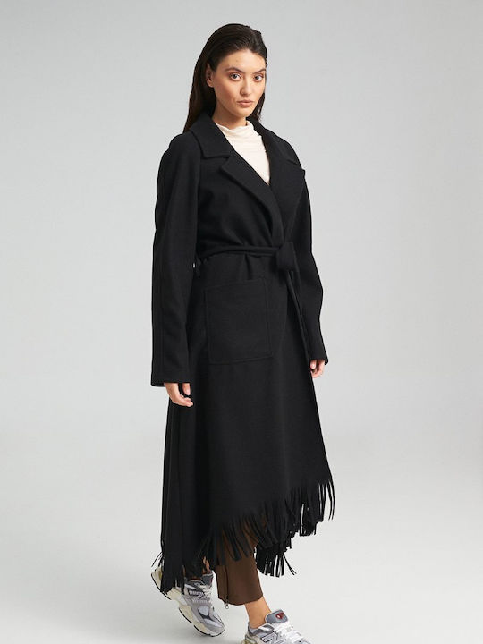 Damen Schwarz Mantel
