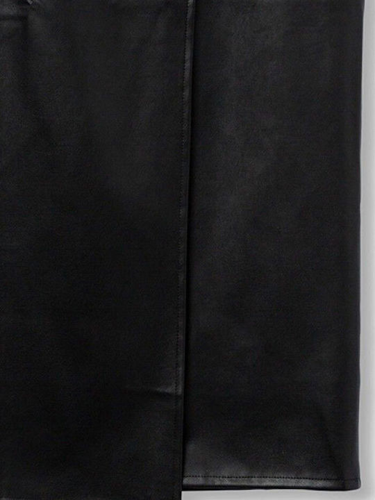 Leather Midi Skirt Black