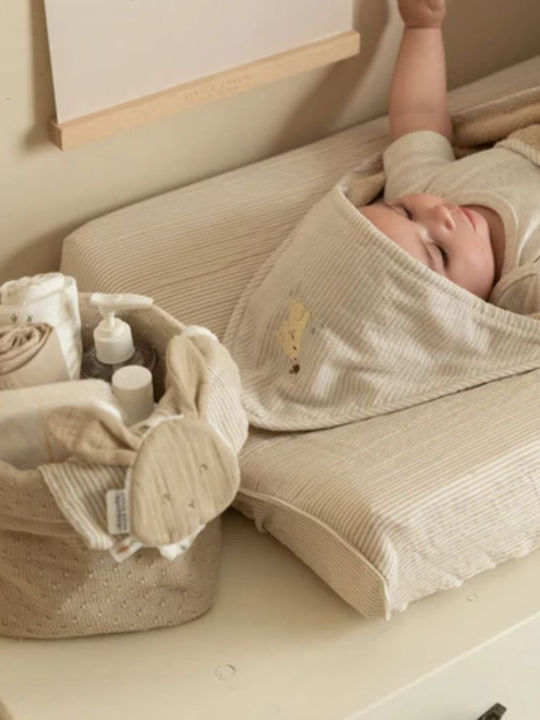 Little Dutch Baby Hooded Bath Towel Baby Bunny Beige 75x75cm