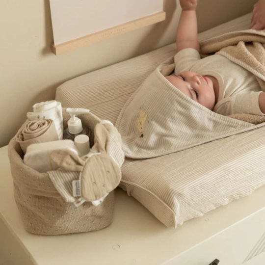 Little Dutch Baby Hooded Bath Towel Baby Bunny Beige 75x75cm