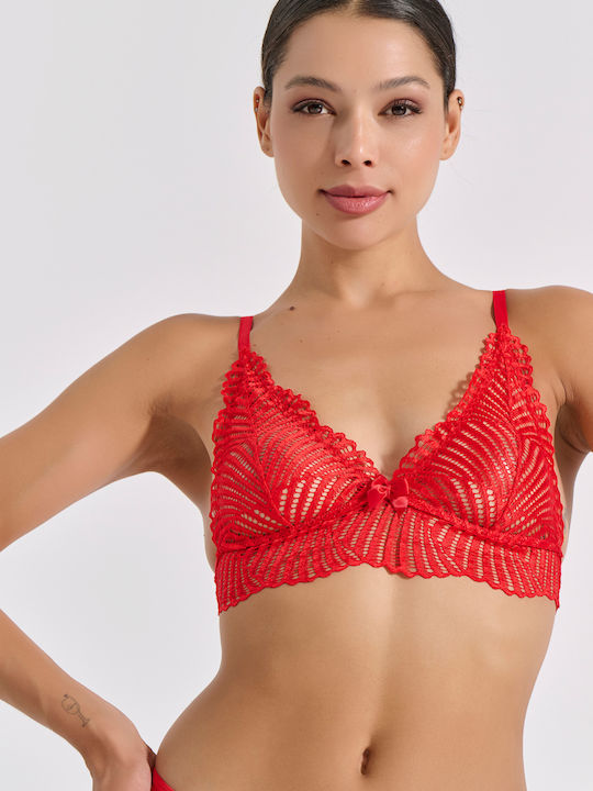 Milena by Paris Dantelat Set de Lenjerie Bralette cu Brazilia Red