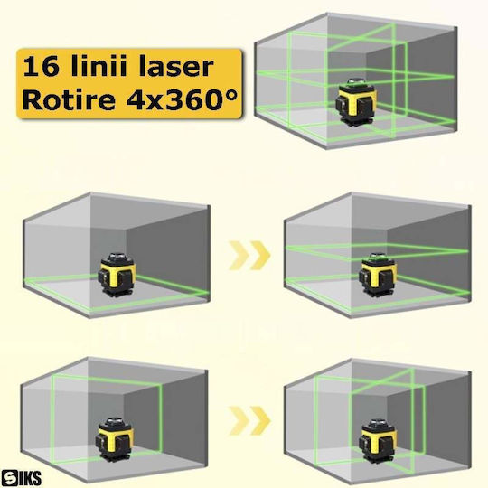 Liniar Nivelă Laser Fascicul Verde cu Domeniu de Lucru 25m