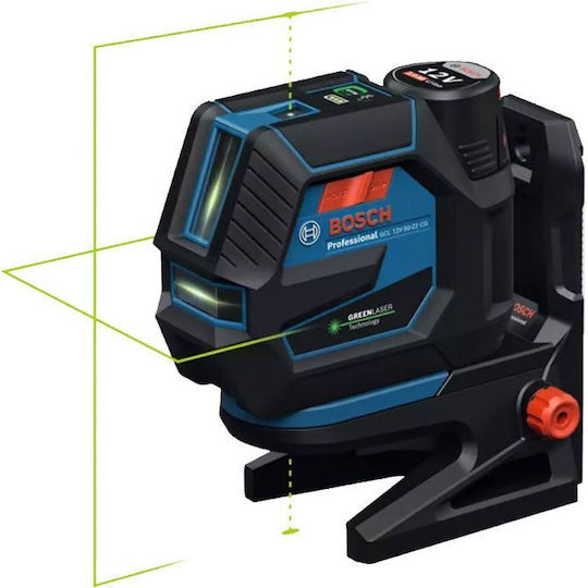 Bosch Линейно Лазерен нивелир Зелен лъч 12V с Работен обхват 25м