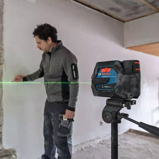 Bosch Линейно Лазерен нивелир Зелен лъч 12V с Работен обхват 25м