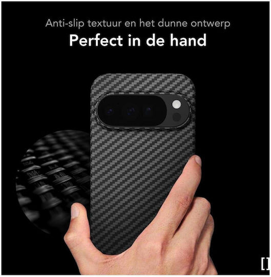 Калъф Google Pixel 10 Pro XL Nekit Fiber Твърд Съвместим с Magsafe Aramid Fiber 1 мм 1500d Kevlar Черен 8719246494642