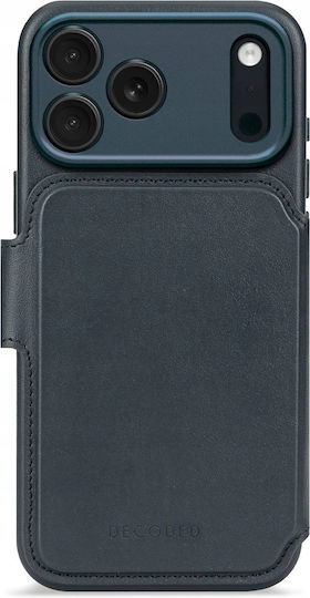 Decoded Detachable Wallet Δερμάτινο / Tempered Glass / Πλαστικό 1.2mm Navy Μπλε (iPhone 17 Pro)