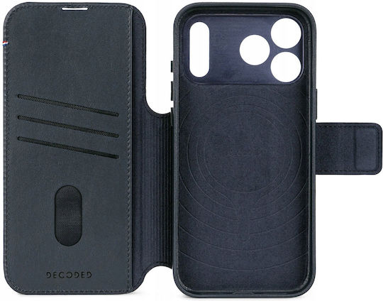 Decoded Detachable Wallet Δερμάτινο / Tempered Glass / Πλαστικό 1.2mm Navy Μπλε (iPhone 17 Pro)