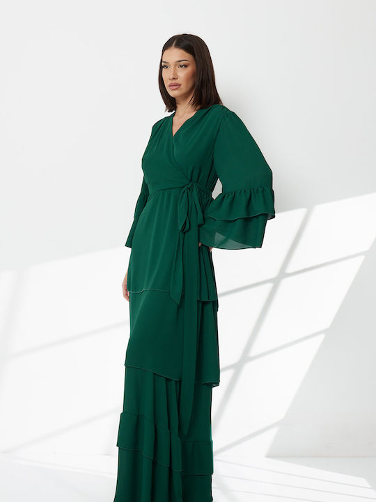 Summer Maxi Dress for Wedding / Christening Green