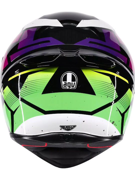 AGV K1 S Punkpulse Black/Purple/Lime Motorcycle Helmet Full Face ECE 22.06 1500gr