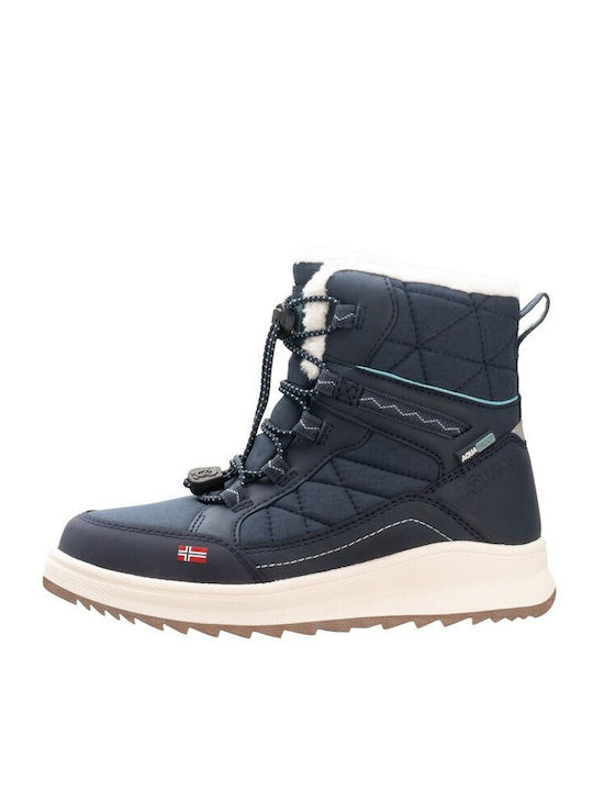 Kids Snow Boots with Laces Navy Blue