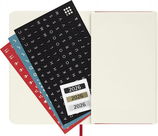 Moleskine 2026 Weekly Diary Pocket 9x14 Red Soft Cover 8056999275228