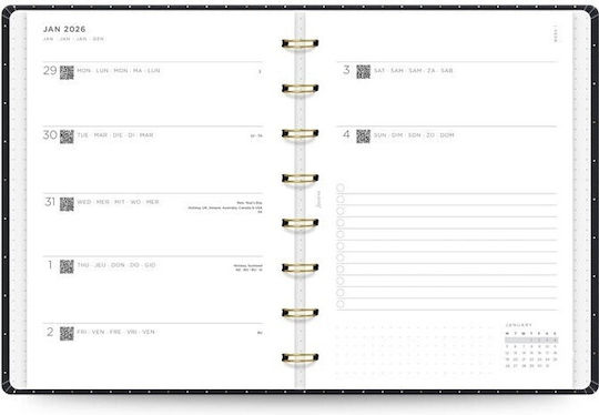 Filofax Moonlight Daily Agenda A5 2026 17x21.5cm