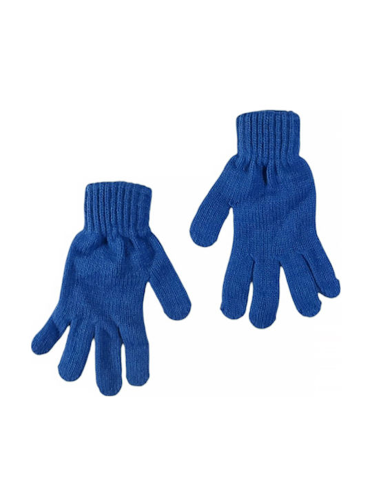Kids Beanie Set with Scarf & Gloves Knitted Blue