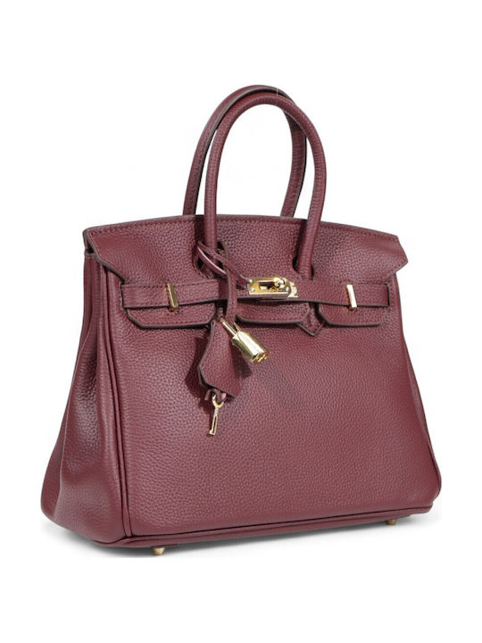 Leder Damen Tote Tasche Burgundisch
