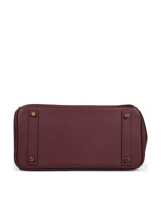 Leder Damen Tote Tasche Burgundisch