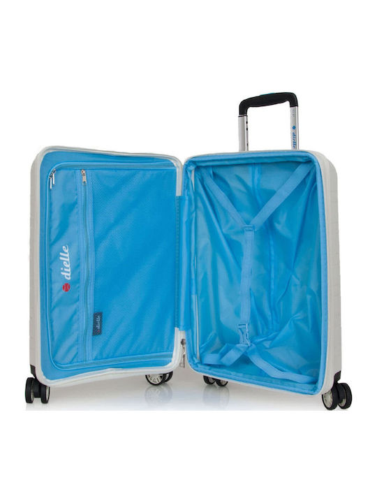 Dielle Large Travel Suitcase Hard White with 4 Wheels Height 77cm