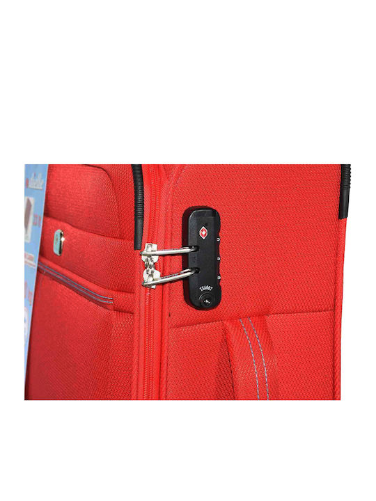 Dielle Großer Reisekoffer Weichschalen Red mit 4 Räder Höhe 77cm