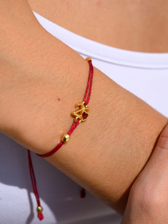 Philio Women's Bracelet Lucky Charm with design Heart Gold Plated
